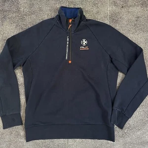 Para Hombres Polo Ralph Lauren RLX Vela Azul Marino 1/4 Cremallera Pullover Sudadera Talla L - Imagen 1 de 3