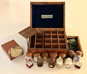Antique Cased Microscope Slide Preparation Kit. By Chas Collins C.1870 - Picture 1 of 15