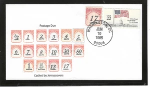 POSTAGE DUE FDC 1985 WASHINGTON, DC JERRY'S COVERS 1 of 1 - Picture 1 of 1