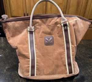 Vintage ULTIMA II Brown CORDUROY Zipper Top Tote Bag - Picture 1 of 15