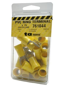 TECHSPAN RINGKLEMME PVC GELB 4GA 1/2" 25 STÜCK - 761044 - Bild 1 von 2