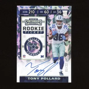 Tony Pollard 2019 Panini Contenders Rookie Cracked Ice Autograph SP Auto #03/23 - Bild 1 von 2