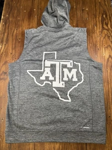 🏈Texas A&M Aggies Adidas Team Issued Sweatshirt Football Hood Sleeveless Sz L - Picture 1 of 12