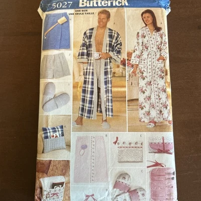 butterick patterns 5027 His & Hers Gifts Robes, Slippers More - Image 1 of 3