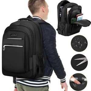 17.3" Laptop Backpack Waterproof Large Rucksack Men Women Boys Travel School Bag - Picture 1 of 20