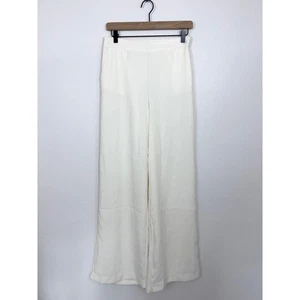 ModCloth Cream Wide Leg Trousers Pants Women’s Size 6 High Rise Pockets Lined - Picture 1 of 5