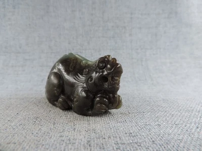 Китайский старинный ручной резьбы природы Hetian нефрит ручной скульптуры Lucky PIXIU 招财貔貅 - Изображение 1 из 4