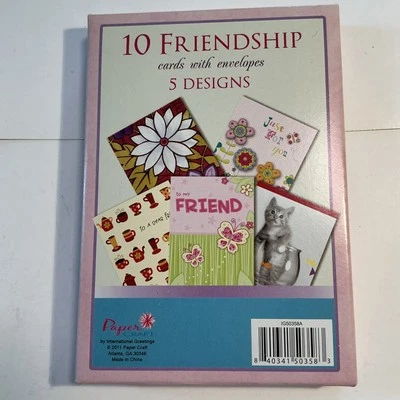 2011 Papercraft Friendship Cards W/ Envelopes, 5 Designs, 2 Each - Image 1 of 4
