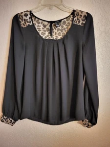 Damen Top transparent Forever 21 Gr. S schwarz/leopard neu ohne Etikett - Bild 1 von 4