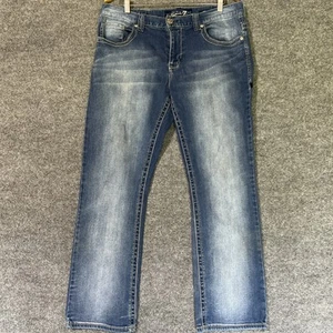 Seven 7 Jeans Mens 36x32 Blue Denim Straight Fit Medium Wash - Picture 1 of 15