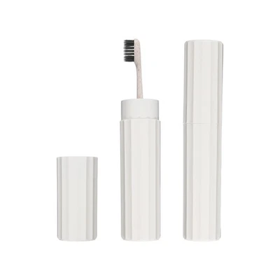 2 Pcs Travel Toothbrush Case, 7.8x1.65" Coarse Grain Toothbrush Holder, White - Image 1 of 4