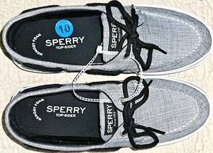 NEW by SPERRY, MEN'S SIZE 10, HALYARD 2-EYE BOAT SHOE GREY SNEAKER, MSRP $70.00! - Picture 1 of 23