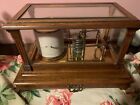 Antique Oak Barograph With Chart Drawer & Bevel Glass