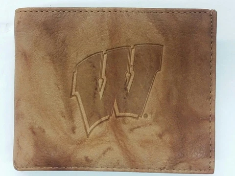 NCAA Wisconsin Badgers Bi-Fold Leather Wallet, New Cover
