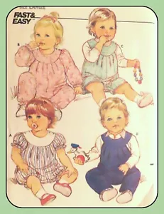 Infantil ROMPER Patrón 2 Longitudes 4 Estilos Butterick 6260 De Colección Años 80 Talla Grande - Imagen 1 de 5