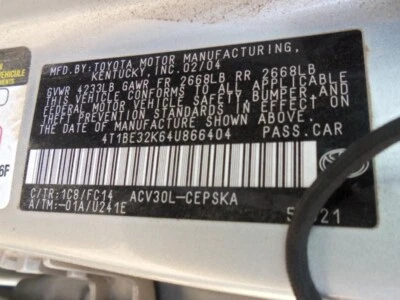 Regulador de ventana de puerta trasera usado para: Toyota Camry 2004 trasero grado A Foto 1 de 4