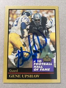 1991 Enor Pro Football Hall Of Fame #144 Gene Upshaw AUTOGRAPHED AUTO Raiders - Picture 1 of 1