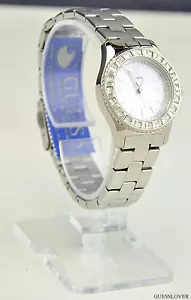 FREE Ship USA Watch GUESS Silver Stainless Steel Waterpro Ladies New G86149L - Picture 1 of 5