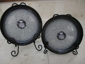 NEU Denby Halo schwarz & grau Medium Coupe 8,25" (2) Salatteller - Bild 1 von 7