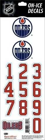 Edmonton Oilers Official NHL On Ice Blue Helmet Decal Set Cover