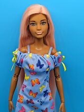 OOAK Custom Reroot Barbie Fashionista 105 Long Peach Hair AA Made to Move MTM