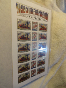 Sealed Transcontinental Railroad Gold Spike Full Pane 18 Forever Stamps