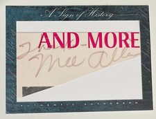 MEL ALLEN A Sign Of History Custom Cut Autograph SIGNED Card 1/1 Yankees MLB