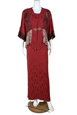 Conjunto de Top y Vestido Kimono SPENCER ALEXIS - Talla 6 - Rojo Navidad - NTSF Foto 1 de 4