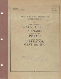 1944 AAF B-24G,H & J LIBERATOR BOMBARDIERE PILOTI MANUALE DI VOLO AEREO MANUALE-CD - Foto 1 di 12