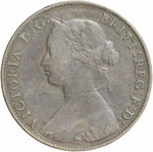 1861 Great Britain Copper 1/2 Penny - Picture 1 of 2
