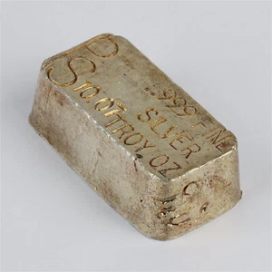 Vintage PS Placer Sierra Precious Metals Reclaiming Co. 10,07 oz .999 Silberbarren - Bild 1 von 4