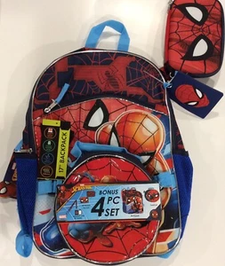 Marvel Spider-Man Kinder Schulrucksack 4-teiliges Set NEU mit Etikett - Bild 1 von 4