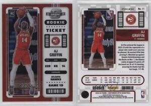 2022-23 Panini Contenders Optic Rookies Red Prizm AJ Griffin #11 Rookie RC
