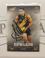 RICHMOND TIGERS - SHANE EDWARDS SIGNED AFL 2016 SELECT FOOTY STARS CARD