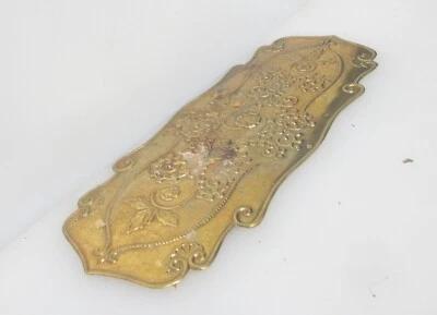 Brass Finger Plate Push Door Handle Art Nouveau Cherubs Rococo Antique STYLE - Image 1 of 4