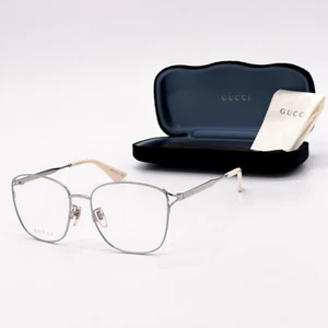 NEW GUCCI GG0819OA 003 WOMEN SILVER EYEGLASSES GUCCI - Picture 1 of 11