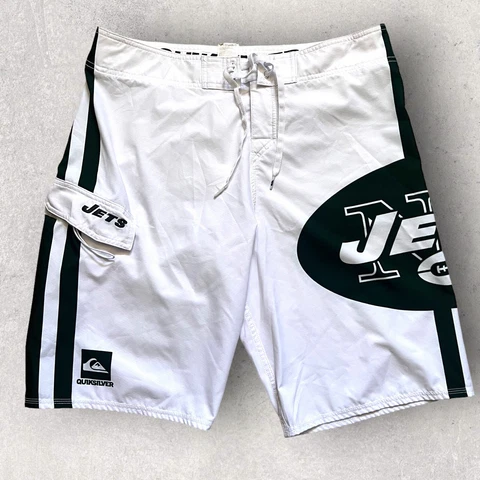 New York Jets NFL Boardshorts Mens Sz 34 White Cargo Cover