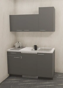 Küchenzeile SOLO 5.3 Singleküche Büroküche Miniküche 140 cm / Schränke montiert! - Bild 1 von 10
