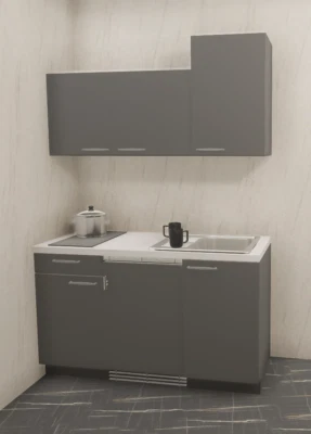 Küchenzeile SOLO 5.3 Singleküche Büroküche Miniküche 140 cm / Schränke montiert! - Bild 1 von 4