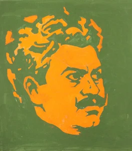 Vintage original gouache painting Aleksandar Stamboliyski portrait - Picture 1 of 11