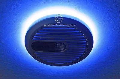 KINGPIN LEDS 2pc LED Speaker Rings Alpine Marine SPS-M600 Drilled 6.5" New