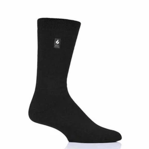 Heat Holders Men's Ultra Lite Cardinal Solid Crew Socks - Black US 7-12 - Picture 1 of 3