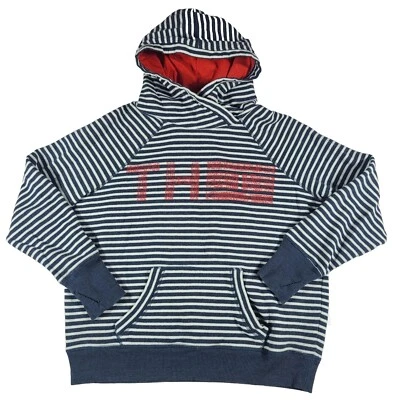 Tommy Hilfiger TH Sport Women's Large Blue Striped Sweatshirt Hoodie Pullover  - Image 1 of 4