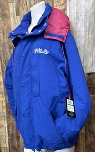 Fila Magic Bianco wasserdichte Vintage Performance Surf Skijacke neu mit Etikett übergroß XS - Bild 1 von 9