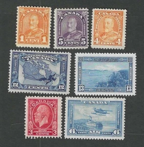 Canada  - Scott's # 146, 162, 169, 192, 220, 242 and C6 mint hinged - Picture 1 of 2