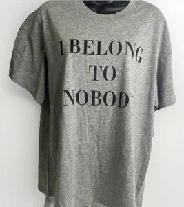 Nobody Denim Graphic Crewneck T-Shirt Tee “I Belong To Nobody” Gray Large~NWT - Picture 1 of 9