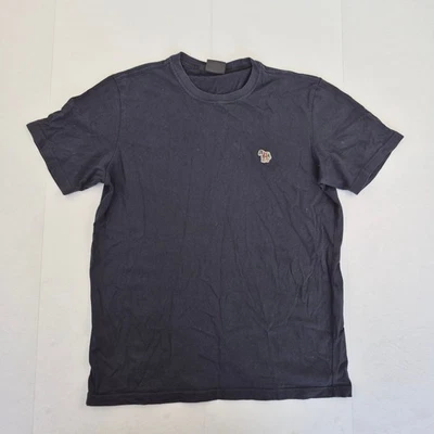 PAUL SMITH T-Shirt Medium Black Men Zebra Organic Cotton Casual Embroidered Logo - Image 1 of 4
