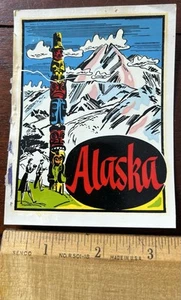Vintage Aufkleber, Alaska mit Totempfahl Original Hülle mit Anleitung. NOS - Bild 1 von 4