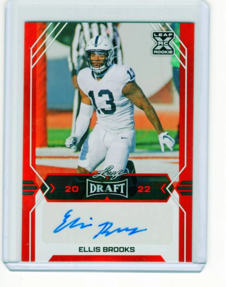2022 Leaf Draft Auto Red #BA-EB1 Ellis Brooks RC Penn State Nittany Lions Card - Image 1 of 1