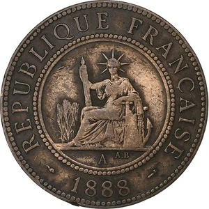 [#198208] French Indo-China, Cent, 1888, Paris, Bronze, EF, Lecompte:40, KM:1 - Picture 1 of 2